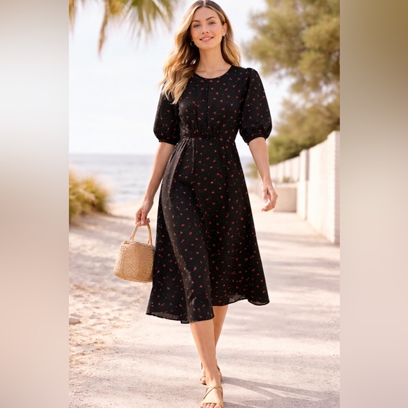 Anthropologie Dresses & Skirts - ✨ Anthropologie Louche Cherry Print Midi Dress Fits US XS 2–4 Lined | Pockets
